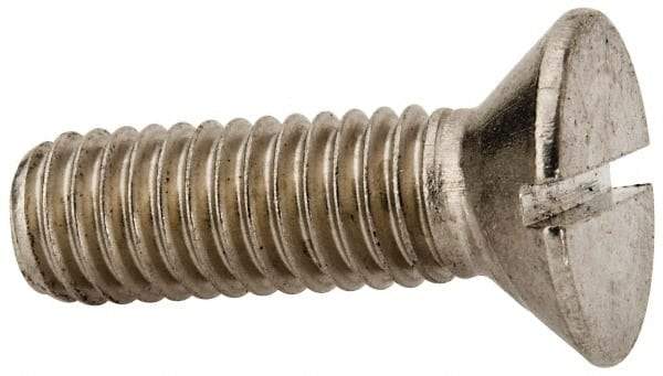 Value Collection - 3/8-16 UNC, 1-1/4" OAL Slotted Drive Machine Screw - Flat Head, Grade 316 Stainless Steel, Uncoated, Without Washer - USA Tool & Supply