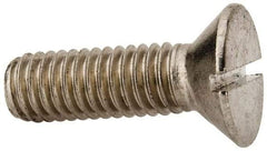 Value Collection - 3/8-16 UNC, 1-1/4" OAL Slotted Drive Machine Screw - Flat Head, Grade 316 Stainless Steel, Uncoated, Without Washer - USA Tool & Supply