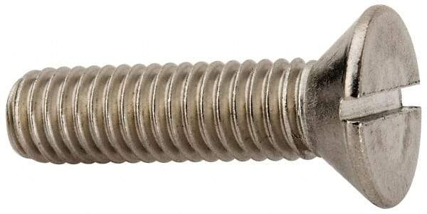 Value Collection - 3/8-16 UNC, 1-1/2" OAL Slotted Drive Machine Screw - Flat Head, Grade 316 Stainless Steel, Uncoated, Without Washer - USA Tool & Supply