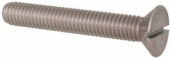Value Collection - 3/8-16 UNC, 2-1/2" OAL Slotted Drive Machine Screw - Flat Head, Grade 316 Stainless Steel, Uncoated, Without Washer - USA Tool & Supply