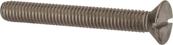 Value Collection - 3/8-16 UNC, 3" OAL Slotted Drive Machine Screw - Flat Head, Grade 316 Stainless Steel, Uncoated, Without Washer - USA Tool & Supply