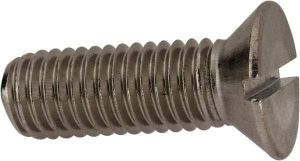 Value Collection - 1/2-13 UNC, 1-1/2" OAL Slotted Drive Machine Screw - Flat Head, Grade 316 Stainless Steel, Uncoated, Without Washer - USA Tool & Supply