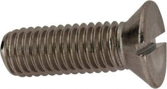 Value Collection - 1/2-13 UNC, 1-1/2" OAL Slotted Drive Machine Screw - Flat Head, Grade 316 Stainless Steel, Uncoated, Without Washer - USA Tool & Supply