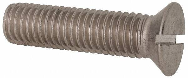 Value Collection - 1/2-13 UNC, 2" OAL Slotted Drive Machine Screw - Flat Head, Grade 316 Stainless Steel, Uncoated, Without Washer - USA Tool & Supply