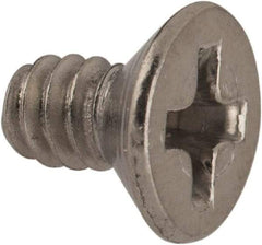Value Collection - #6-32 UNC, 1/4" OAL Phillips Drive Machine Screw - Flat Head, Grade 316 Stainless Steel, Uncoated, Without Washer - USA Tool & Supply