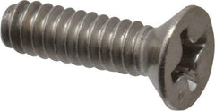 Value Collection - #6-32 UNC, 1/2" OAL Phillips Drive Machine Screw - Flat Head, Grade 316 Stainless Steel, Uncoated, Without Washer - USA Tool & Supply