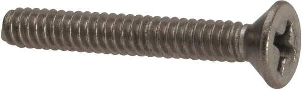 Value Collection - #6-32 UNC, 1" OAL Phillips Drive Machine Screw - Flat Head, Grade 316 Stainless Steel, Uncoated, Without Washer - USA Tool & Supply