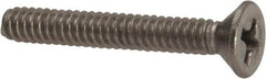Value Collection - #6-32 UNC, 1" OAL Phillips Drive Machine Screw - Flat Head, Grade 316 Stainless Steel, Uncoated, Without Washer - USA Tool & Supply