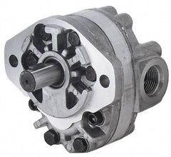 Parker - 7.3 GPM, 1-1/6-12 UNF-2B SAE Inlet Size, 2,500 RPM, 3/4" Shaft Diam, SAE A Mount, Hydraulic Gear Pump - 7.34 GPM at 1,800 RPM, 14.68 GPM at 3,600 RPM, 2,500 psi Max Working Pressure, 1-1/16-12 SAE Port Size - USA Tool & Supply