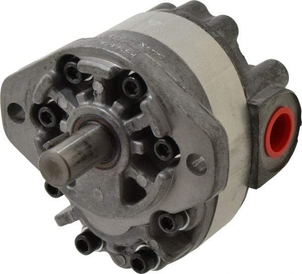 Parker - 11.5 GPM, 1-1/6-12 UNF-2B SAE Inlet Size, 2,500 RPM, 3/4" Shaft Diam, SAE A Mount, Hydraulic Gear Pump - 11.48 GPM at 1,800 RPM, 22.9 GPM at 3,600 RPM, 2,500 psi Max Working Pressure, 1-1/16-12 SAE Port Size - USA Tool & Supply