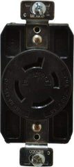 Cooper Wiring Devices - 250 VAC, 20 Amp, L15-20R NEMA, Self Grounding Receptacle - 3 Poles, 4 Wire, Female End, Black - USA Tool & Supply