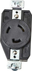Cooper Wiring Devices - 125 VAC, 20 Amp, L5-20R NEMA, Self Grounding Receptacle - 2 Poles, 3 Wire, Female End, Black - USA Tool & Supply