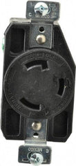 Cooper Wiring Devices - 125 VAC, 30 Amp, L5-30R NEMA, Self Grounding Receptacle - 2 Poles, 3 Wire, Female End, Black - USA Tool & Supply