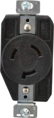 Cooper Wiring Devices - 480 VAC, 20 Amp, L8-20R NEMA, Self Grounding Receptacle - 2 Poles, 3 Wire, Female End, Black - USA Tool & Supply