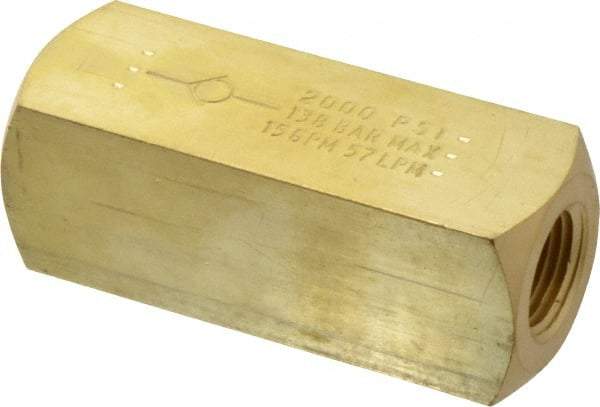 Parker - 15 GPM 1/2 Inlet Brass Hydraulic Control Valve - 1/2-14 Thread - USA Tool & Supply