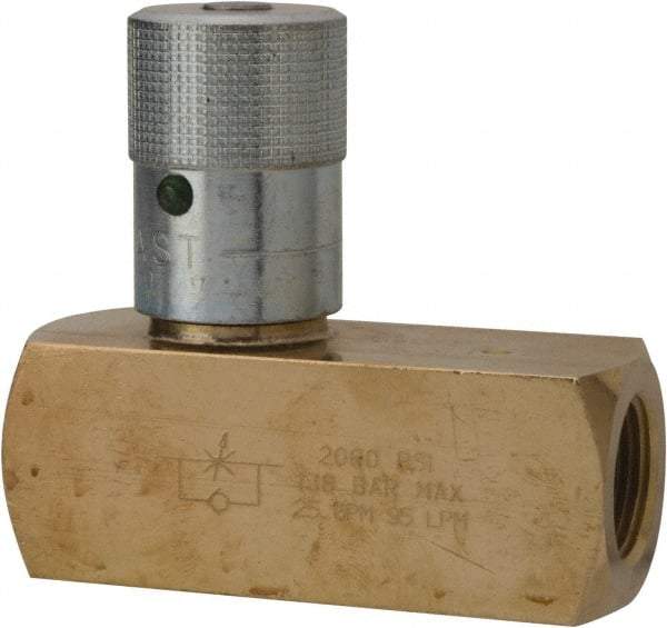 Parker - 25 GPM 3/4 Inlet Brass Hydraulic Control Valve - 3/4-14 Thread - USA Tool & Supply
