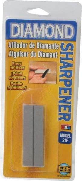 Eze Lap - 3" Long x 1" Wide x 1/4" Thick, Diam ond Sharpening Stone - Flat, 600 Grit, Fine Grade - USA Tool & Supply