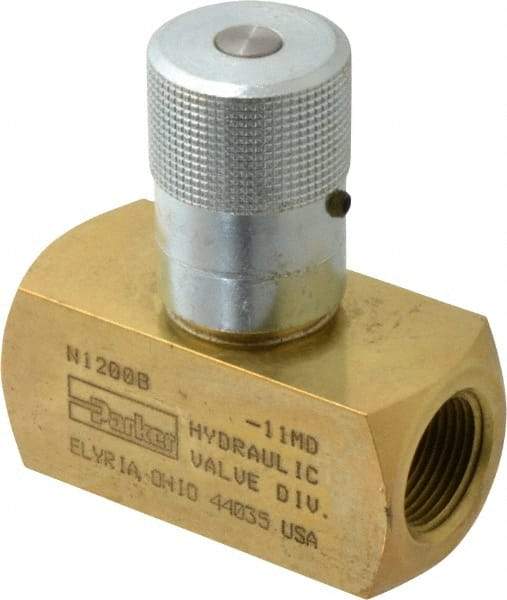 Parker - 25 GPM 3/4 Inlet Brass Hydraulic Control Valve - 3/4-14 Thread - USA Tool & Supply