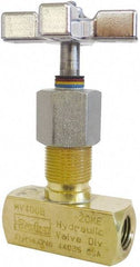Parker - 5 GPM 1/4 Inlet Brass Hydraulic Control Valve - 1/4-18 Thread - USA Tool & Supply