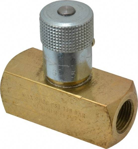Parker - 8 GPM 3/8 Inlet Brass Hydraulic Control Valve - 3/8-18 Thread - USA Tool & Supply