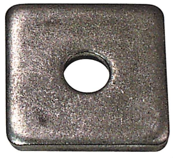 Gibraltar - 5/8" Bolt, 2" Square, Uncoated, Stainless Steel Square Flat Washer - 11/16" ID, 1/4" Thick, Grade 18-8 - USA Tool & Supply