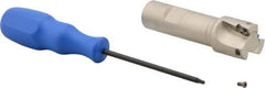Iscar - 1" Cut Diam, 0.394" Max Depth of Cut, 3/4" Shank Diam, 3.38" OAL, Indexable Square Shoulder End Mill - Weldon Shank, 90° Lead Angle, Series Heli2000 - USA Tool & Supply
