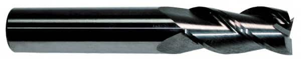 Accupro - 9/16", 3" LOC, 9/16" Shank Diam, 6" OAL, 3 Flute, Solid Carbide Square End Mill - USA Tool & Supply