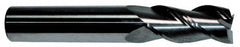 Accupro - 9/16", 3" LOC, 9/16" Shank Diam, 6" OAL, 3 Flute, Solid Carbide Square End Mill - USA Tool & Supply