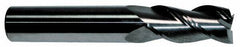 Accupro - 11/16", 1" LOC, 3/4" Shank Diam, 3" OAL, 3 Flute, Solid Carbide Square End Mill - Single End, Uncoated, Spiral Flute, 40° Helix, Centercutting, Right Hand Cut, Right Hand Flute - USA Tool & Supply