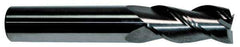 Accupro - 9/16", 2" LOC, 9/16" Shank Diam, 6" OAL, 3 Flute, Solid Carbide Square End Mill - Single End, AlTiN Finish, Spiral Flute, 40° Helix, Centercutting, Right Hand Cut, Right Hand Flute - USA Tool & Supply