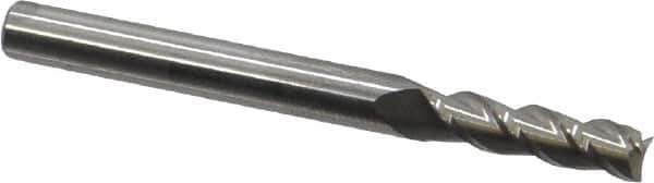 Accupro - 11/64", 5/8" LOC, 3/16" Shank Diam, 2" OAL, 3 Flute, Solid Carbide Square End Mill - Single End, Uncoated, Spiral Flute, 40° Helix, Centercutting, Right Hand Cut, Right Hand Flute - USA Tool & Supply
