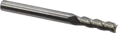 Accupro - 11/64", 5/8" LOC, 3/16" Shank Diam, 2" OAL, 3 Flute, Solid Carbide Square End Mill - Single End, Uncoated, Spiral Flute, 40° Helix, Centercutting, Right Hand Cut, Right Hand Flute - USA Tool & Supply