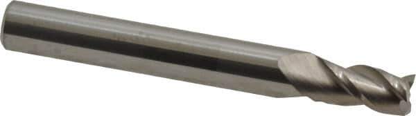 Accupro - 7/32", 3/8" LOC, 1/4" Shank Diam, 2" OAL, 3 Flute, Solid Carbide Square End Mill - Single End, Uncoated, Spiral Flute, 40° Helix, Centercutting, Right Hand Cut, Right Hand Flute - USA Tool & Supply