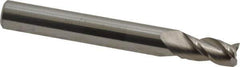 Accupro - 7/32", 3/8" LOC, 1/4" Shank Diam, 2" OAL, 3 Flute, Solid Carbide Square End Mill - Single End, Uncoated, Spiral Flute, 40° Helix, Centercutting, Right Hand Cut, Right Hand Flute - USA Tool & Supply