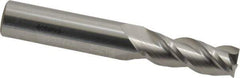 Accupro - 25/64", 1" LOC, 7/16" Shank Diam, 2-3/4" OAL, 3 Flute, Solid Carbide Square End Mill - Single End, Uncoated, Spiral Flute, 40° Helix, Centercutting, Right Hand Cut, Right Hand Flute - USA Tool & Supply