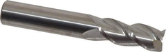Accupro - 7/16", 1" LOC, 7/16" Shank Diam, 2-3/4" OAL, 3 Flute, Solid Carbide Square End Mill - Single End, Uncoated, Spiral Flute, 40° Helix, Centercutting, Right Hand Cut, Right Hand Flute - USA Tool & Supply