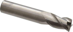Accupro - 9/16", 7/8" LOC, 9/16" Shank Diam, 3" OAL, 3 Flute, Solid Carbide Square End Mill - Single End, Uncoated, Spiral Flute, 40° Helix, Centercutting, Right Hand Cut, Right Hand Flute - USA Tool & Supply