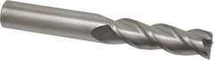 Accupro - 5/8", 2-1/8" LOC, 5/8" Shank Diam, 4-5/8" OAL, 3 Flute, Solid Carbide Square End Mill - Single End, Uncoated, Spiral Flute, 40° Helix, Centercutting, Right Hand Cut, Right Hand Flute - USA Tool & Supply