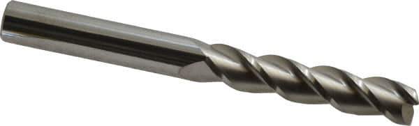 Accupro - 5/8", 3" LOC, 5/8" Shank Diam, 6" OAL, 3 Flute, Solid Carbide Square End Mill - Single End, Uncoated, Spiral Flute, 40° Helix, Centercutting, Right Hand Cut, Right Hand Flute - USA Tool & Supply