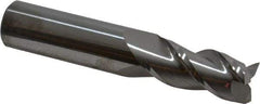 Accupro - 11/16", 1-1/2" LOC, 3/4" Shank Diam, 4" OAL, 3 Flute, Solid Carbide Square End Mill - Single End, Uncoated, Spiral Flute, 40° Helix, Centercutting, Right Hand Cut, Right Hand Flute - USA Tool & Supply