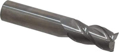 Accupro - 3/4", 1-1/2" LOC, 3/4" Shank Diam, 4" OAL, 3 Flute, Solid Carbide Square End Mill - Single End, Uncoated, Spiral Flute, 40° Helix, Centercutting, Right Hand Cut, Right Hand Flute - USA Tool & Supply