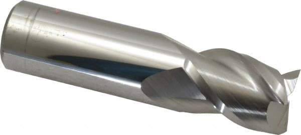 Accupro - 3/4", 1" LOC, 3/4" Shank Diam, 3" OAL, 3 Flute, Solid Carbide Square End Mill - Single End, Uncoated, Spiral Flute, 40° Helix, Centercutting, Right Hand Cut, Right Hand Flute - USA Tool & Supply