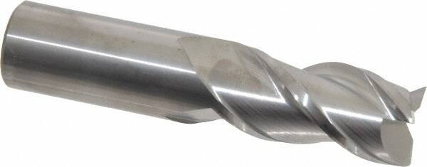 Accupro - 7/8", 1-3/4" LOC, 7/8" Shank Diam, 4" OAL, 3 Flute, Solid Carbide Square End Mill - Single End, Uncoated, Spiral Flute, 40° Helix, Centercutting, Right Hand Cut, Right Hand Flute - USA Tool & Supply