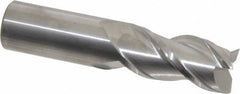 Accupro - 7/8", 1-3/4" LOC, 7/8" Shank Diam, 4" OAL, 3 Flute, Solid Carbide Square End Mill - Single End, Uncoated, Spiral Flute, 40° Helix, Centercutting, Right Hand Cut, Right Hand Flute - USA Tool & Supply
