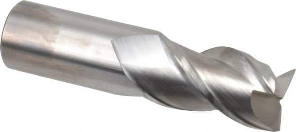 Accupro - 1", 1-3/4" LOC, 1" Shank Diam, 4" OAL, 3 Flute, Solid Carbide Square End Mill - Single End, Uncoated, Spiral Flute, 40° Helix, Centercutting, Right Hand Cut, Right Hand Flute - USA Tool & Supply