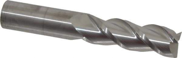 Accupro - 1", 3" LOC, 1" Shank Diam, 6" OAL, 3 Flute, Solid Carbide Square End Mill - Single End, Uncoated, Spiral Flute, 40° Helix, Centercutting, Right Hand Cut, Right Hand Flute - USA Tool & Supply