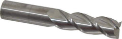 Accupro - 1", 3" LOC, 1" Shank Diam, 6" OAL, 3 Flute, Solid Carbide Square End Mill - Single End, Uncoated, Spiral Flute, 40° Helix, Centercutting, Right Hand Cut, Right Hand Flute - USA Tool & Supply