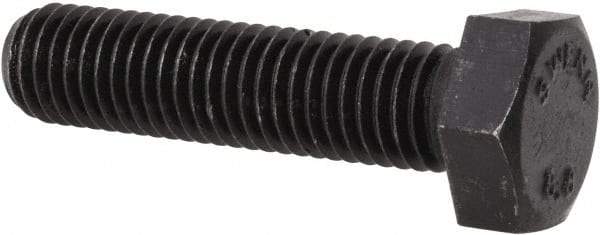 Value Collection - M12x1.75mm Metric Coarse, 90mm Length Under Head Hex Head Cap Screw - Fully Threaded, Grade 8.8 Steel, Uncoated, 19mm Hex - USA Tool & Supply