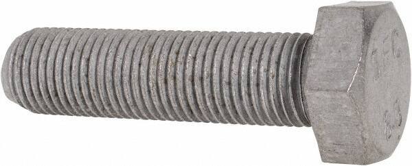 Value Collection - M12x1.25mm Metric Fine, 45mm Length Under Head Hex Head Cap Screw - Fully Threaded, Grade 8.8 Steel, Uncoated, 19mm Hex - USA Tool & Supply