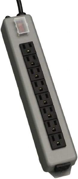 Tripp-Lite - 9 Outlets, 120 VAC15 Amps, 15' Cord, Power Outlet Strip - Keyhole, Tab Mount, 5-15 NEMA Configuration, 13-3/4" Strip - USA Tool & Supply